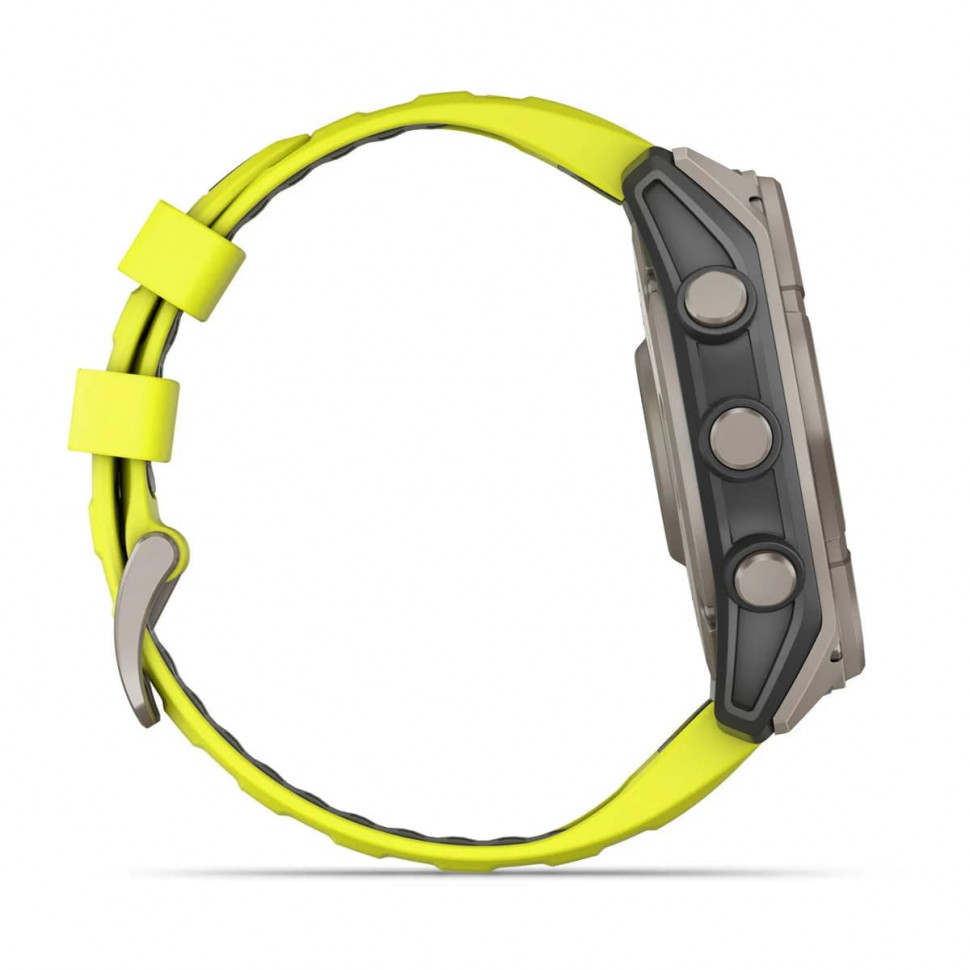Умные часы Garmin Fenix 8 51mm SOLAR Sapphire Titanium with Amp Yellow/Graphite Silicone Band (010-02907-20)