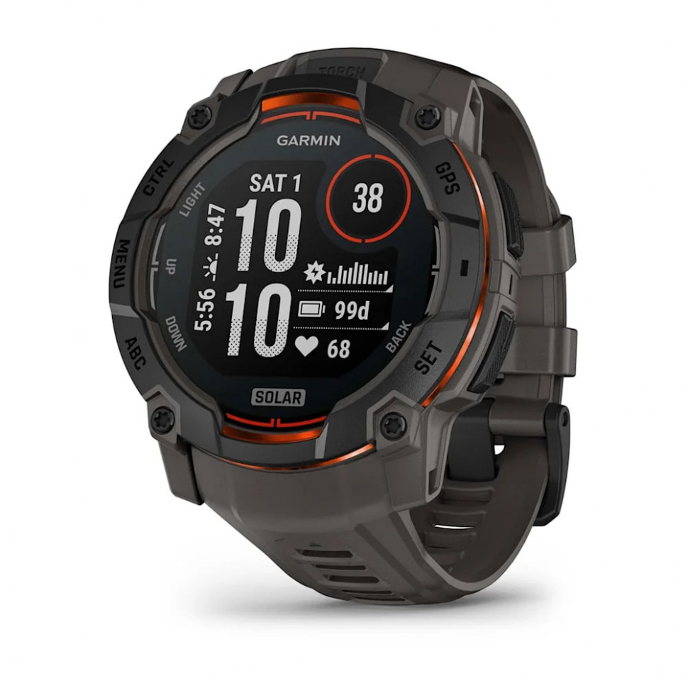 Умные часы Garmin Instinct 3 50mm SOLAR Black with Charcoal Band (010-02935-00)