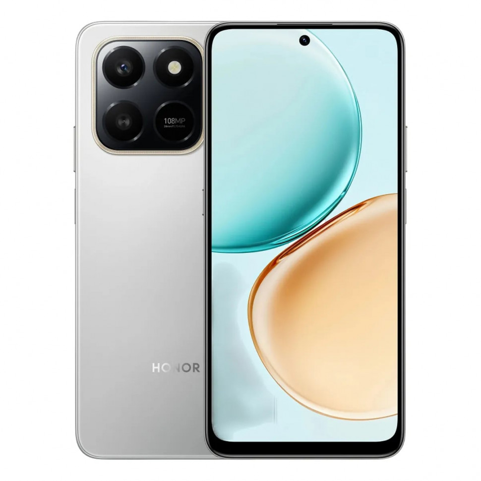 Смартфон HONOR X7d 8/256GB Серебро (Meteor Silver)