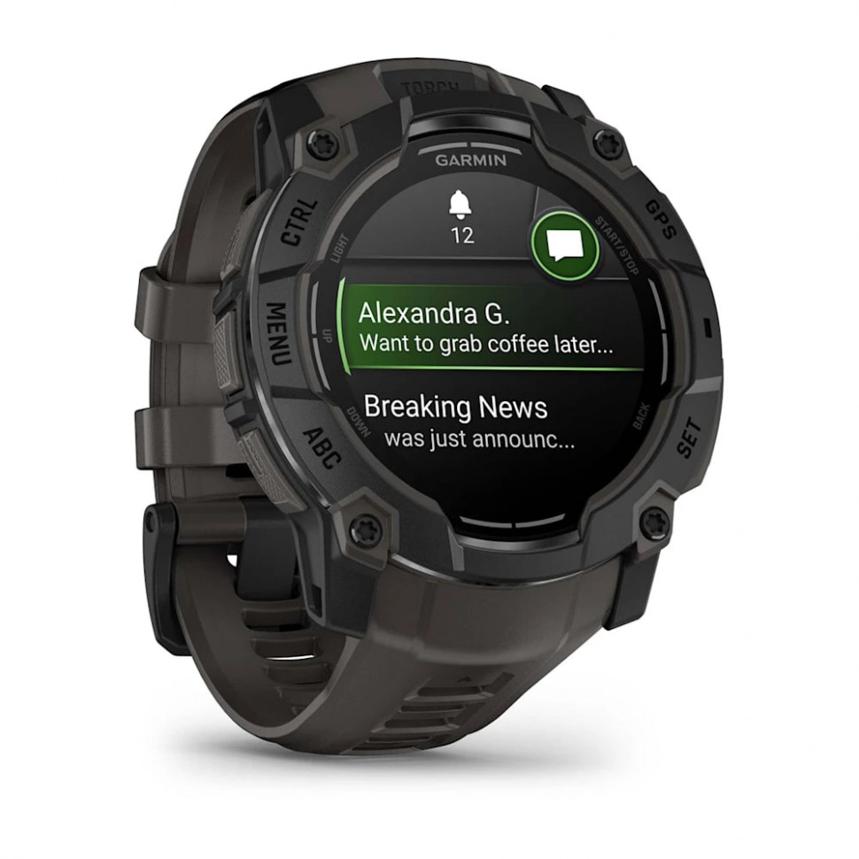 Умные часы Garmin Instinct 3 50mm AMOLED Black with Charcoal Band (010-03020-00)
