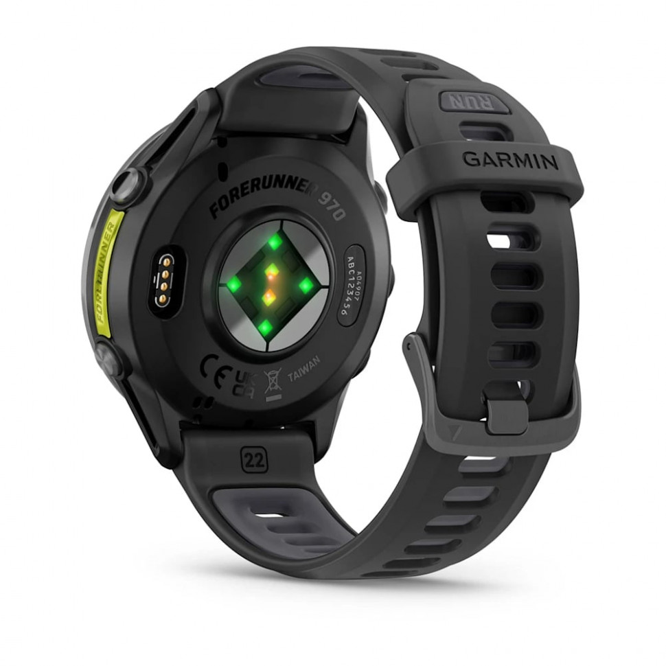 Умные часы Garmin Forerunner 970 Carbon Gray DLC Titanium with Black Case and Black/Translucent Whitestone Band (010-02969-00)