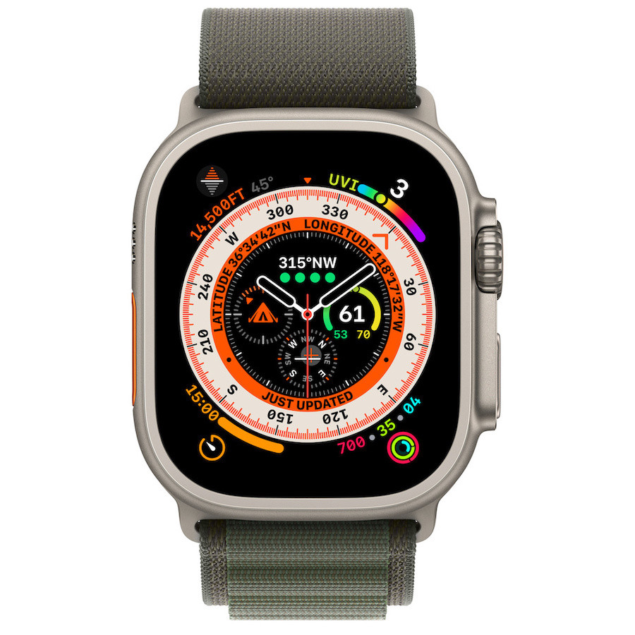 Умные часы Apple Watch Ultra 49mm Titanium Case Green Alpine Loop (S)