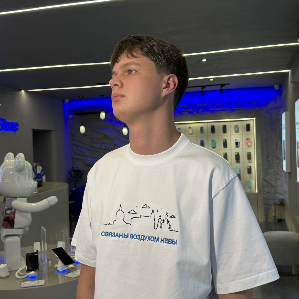 Футболка Syoma Store «Связаны воздухом Невы» Белая S/M