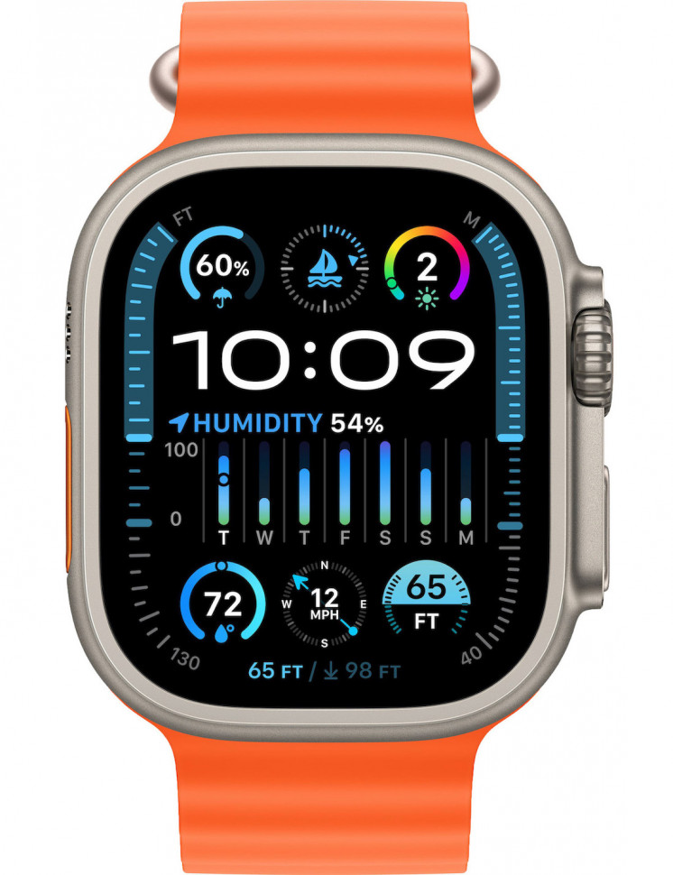 Умные часы Apple Watch Ultra 2 49mm Titanium Case with Orange Ocean Band