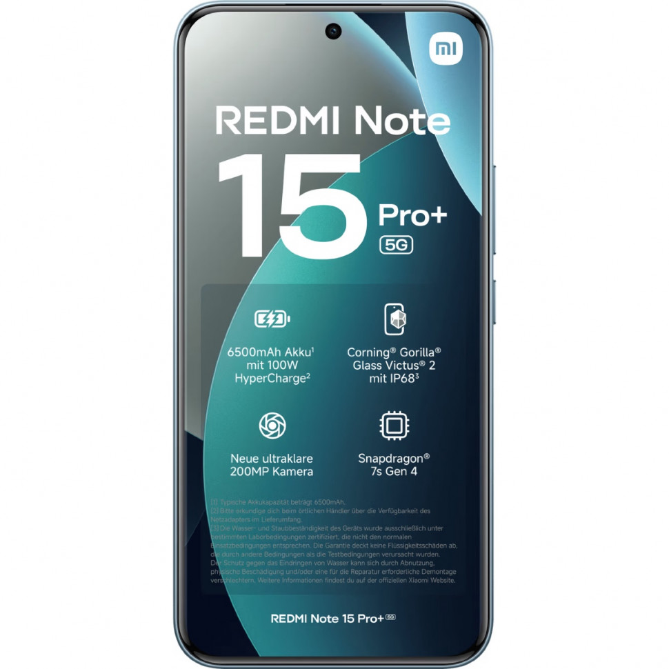 Смартфон Xiaomi Redmi Note 15 Pro+ 5G 12/256GB Голубой (Glacier Blue)