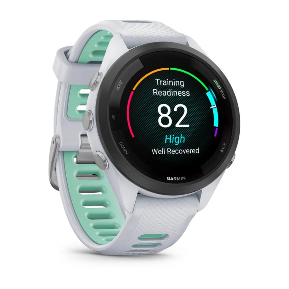 Умные часы Garmin Forerunner 265s 42mm Black Bezel with Whitestone Case and Whitestone/Neo Tropic Silicone Band (010-02810-04)