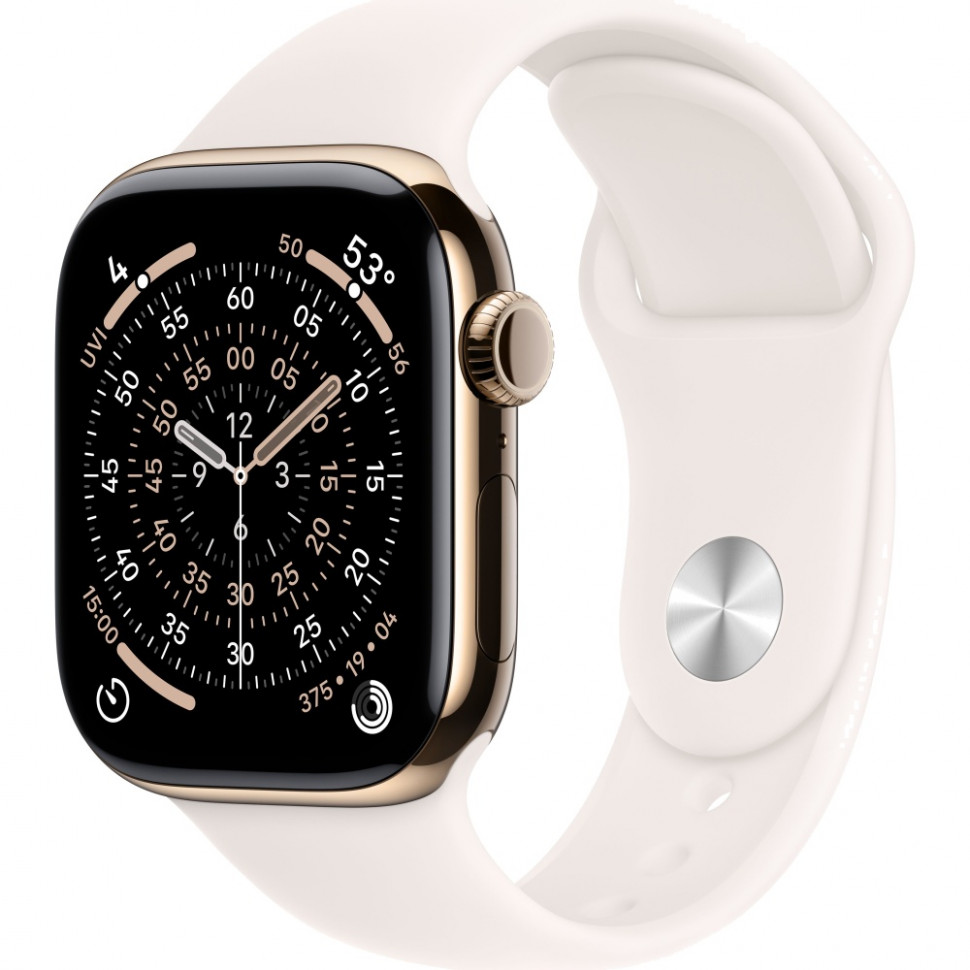 Умные часы Apple Watch Series 11 42mm Gold Titanium Case with Light Blush Sport Band (M/L)