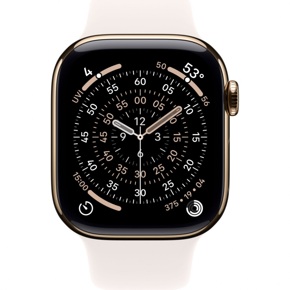 Умные часы Apple Watch Series 11 42mm Gold Titanium Case with Light Blush Sport Band (M/L)