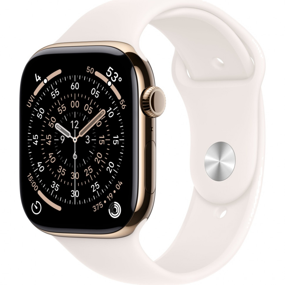 Умные часы Apple Watch Series 11 46mm Gold Titanium Case with Light Blush Sport Band (M/L)