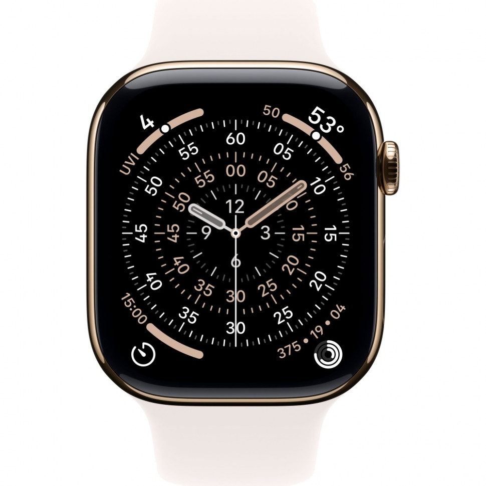 Умные часы Apple Watch Series 11 46mm Gold Titanium Case with Light Blush Sport Band (M/L)