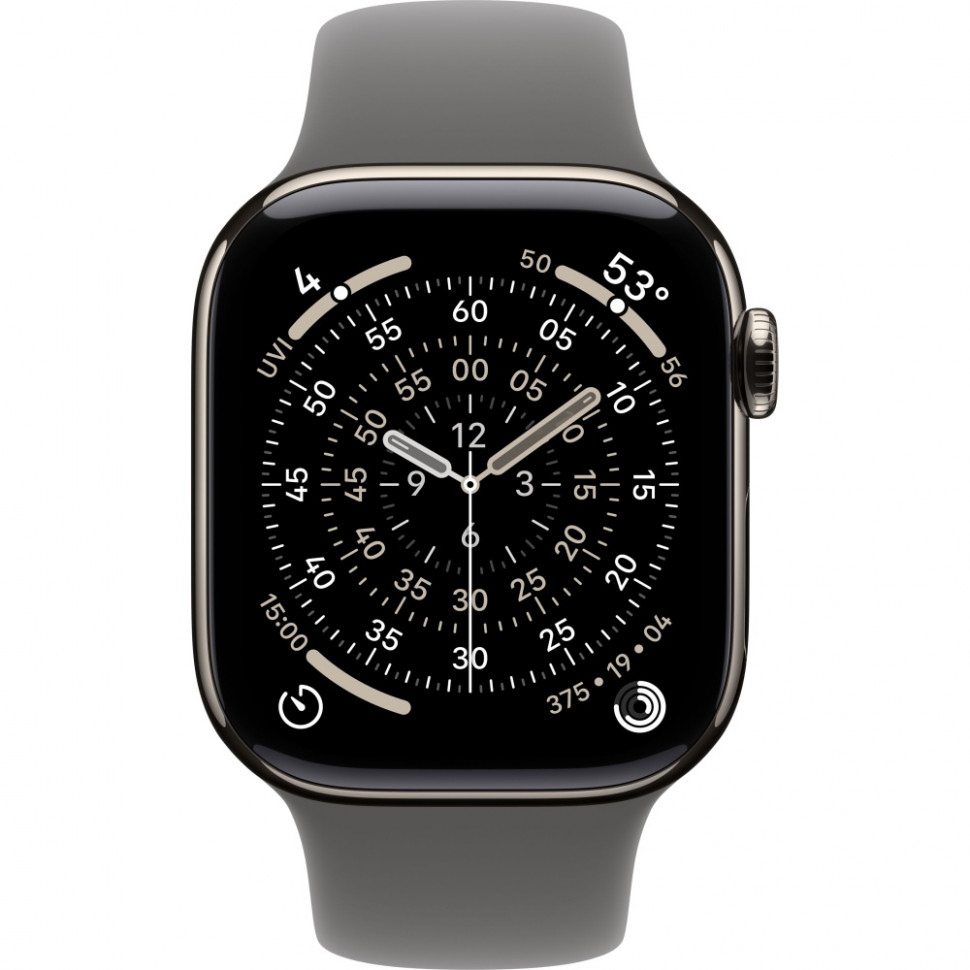 Умные часы Apple Watch Series 11 42mm Natural Titanium Case with Stone Gray Sport Band (M/L)
