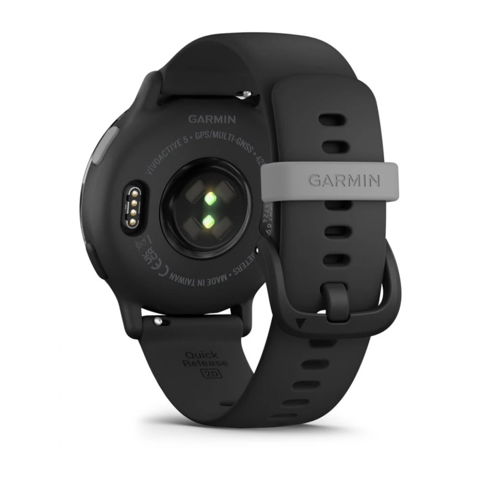 Умные часы Garmin Vivoactive 5 Slate Aluminum Bezel with Black Case and Silicone Band (010-02862-10)