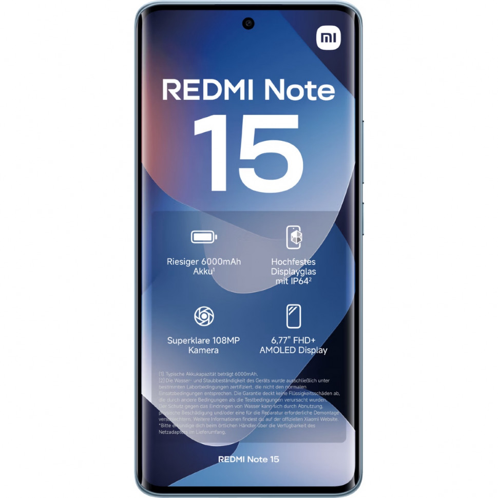 Смартфон Xiaomi Redmi Note 15 4G 6/128GB Синий (Glacier Blue)