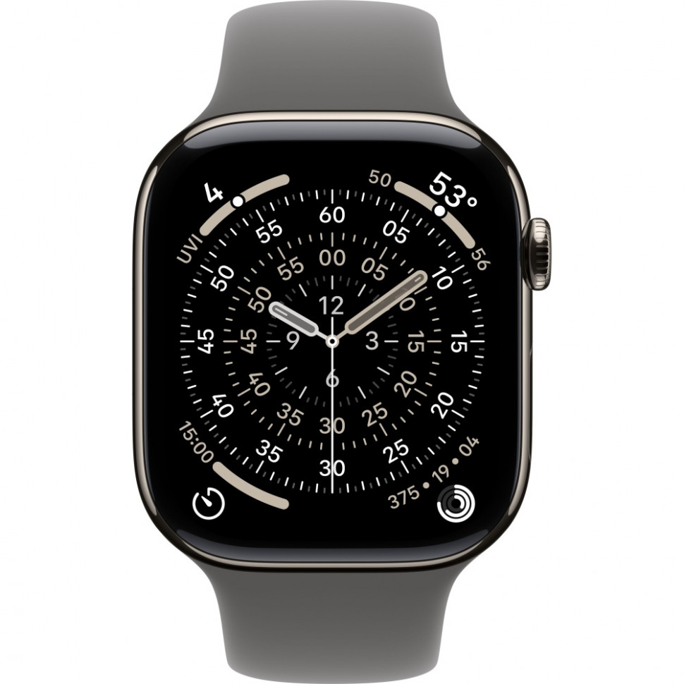 Умные часы Apple Watch Series 11 46mm Natural Titanium Case with Stone Gray Sport Band (M/L)