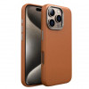 Чехол защитный искусственная кожа для iPhone 16 Pro Коричневый