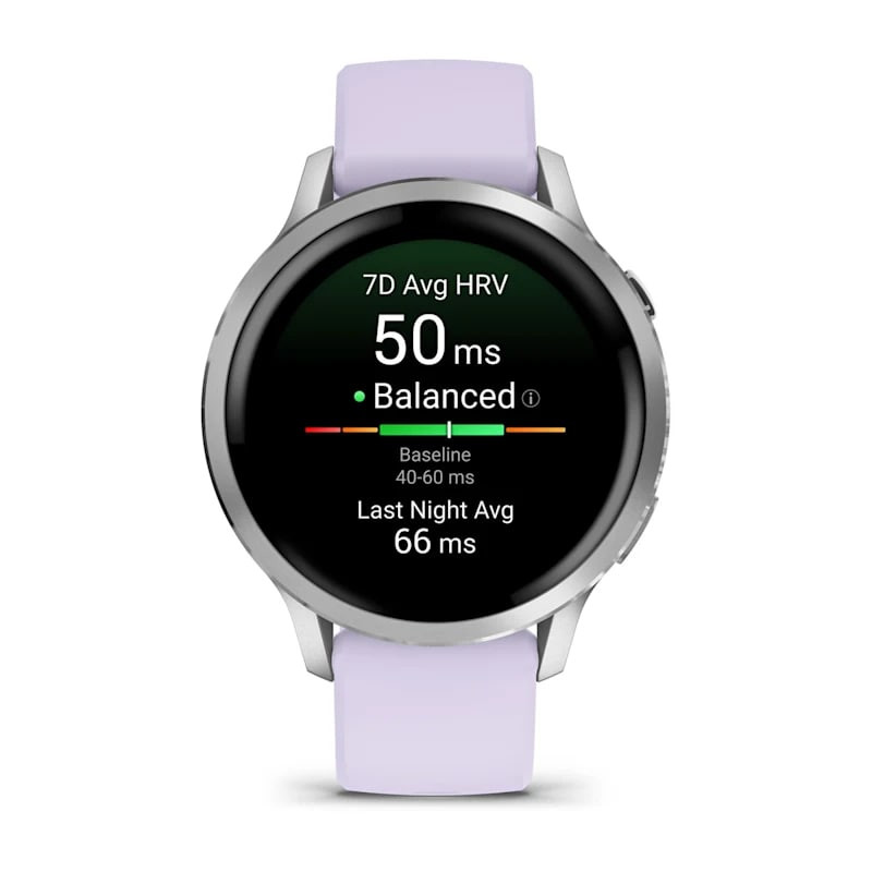 Умные часы Garmin Venu 4 41mm Silver with Periwinkle Silicone Band (010-03013-01)