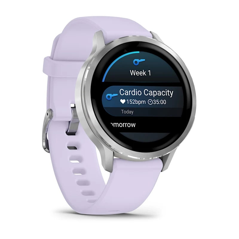 Умные часы Garmin Venu 4 41mm Silver with Periwinkle Silicone Band (010-03013-01)