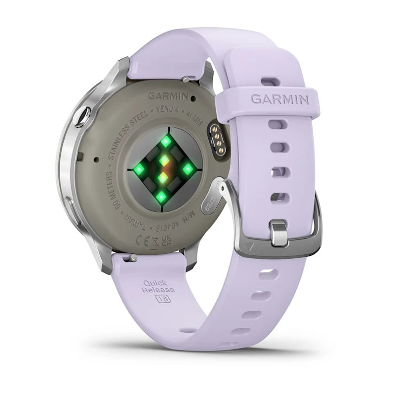Умные часы Garmin Venu 4 41mm Silver with Periwinkle Silicone Band (010-03013-01)