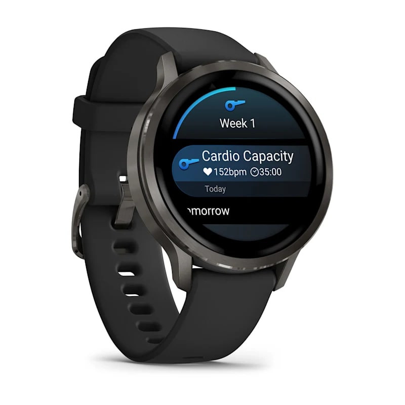 Умные часы Garmin Venu 4 41mm Slate with Black Silicone Band (010-03013-02)