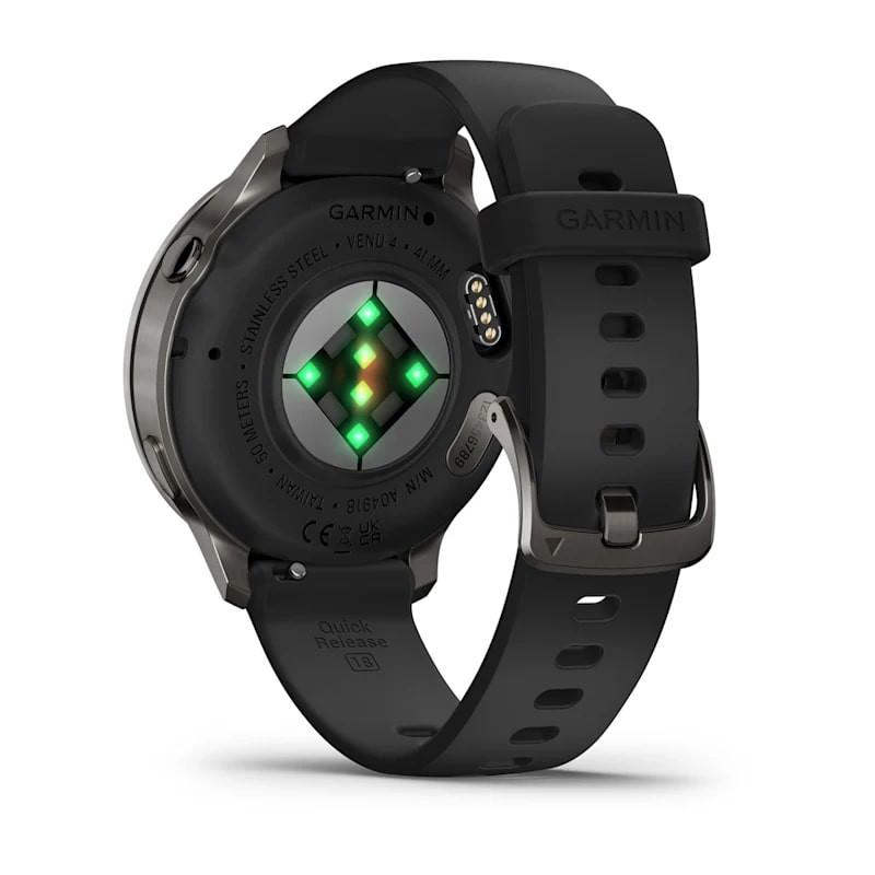 Умные часы Garmin Venu 4 41mm Slate with Black Silicone Band (010-03013-02)