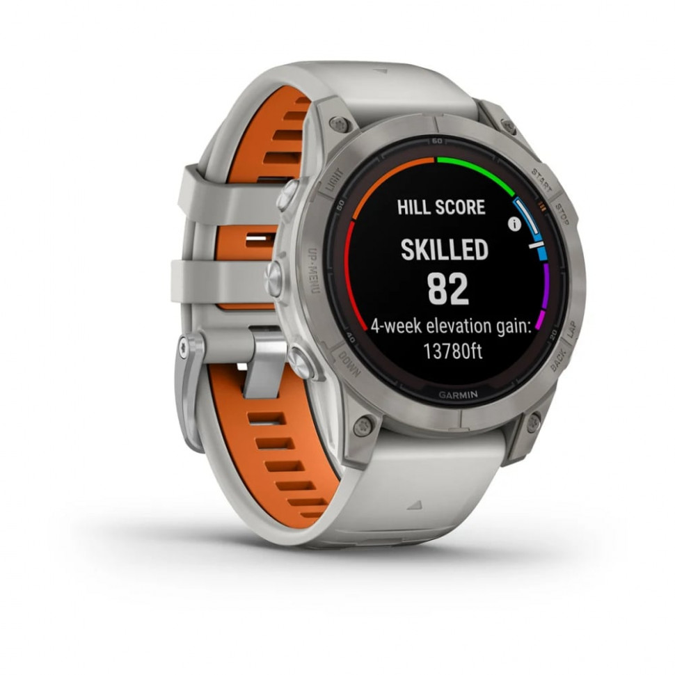 Умные часы Garmin Fenix 7 Pro 47mm SOLAR Sapphire Titanium with Fog Gray/Ember Orange Band (010-02777-21)