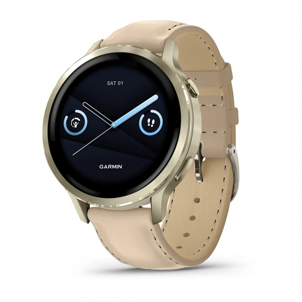 Умные часы Garmin Venu 4 41mm Lunar Gold with Bone Silicone Band and Light Sand Leather Band (010-03013-03)