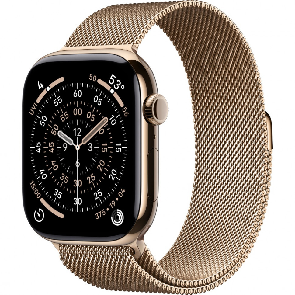 Умные часы Apple Watch Series 11 46mm Gold Titanium Case with Gold Milanese Loop (S/M)
