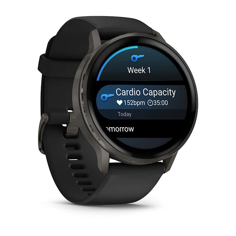Умные часы Garmin Venu 4 45mm Slate with Black Silicone Band (010-03014-00)
