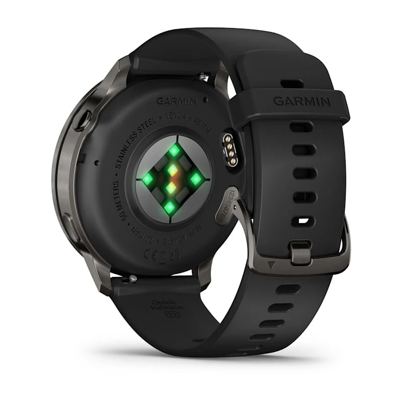 Умные часы Garmin Venu 4 45mm Slate with Black Silicone Band (010-03014-00)