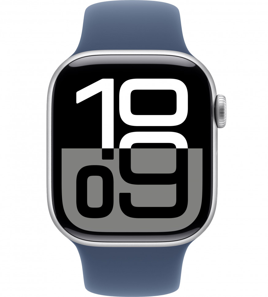 Умные часы Apple Watch Series 10 46mm Silver Aluminum Case with Denim Sport Band (S/M)