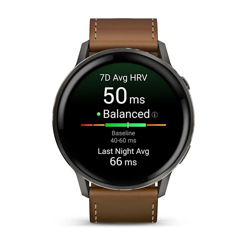 Умные часы Garmin Venu 4 45mm Slate with Black Silicone Band and Brown Leather Band (010-03014-03)