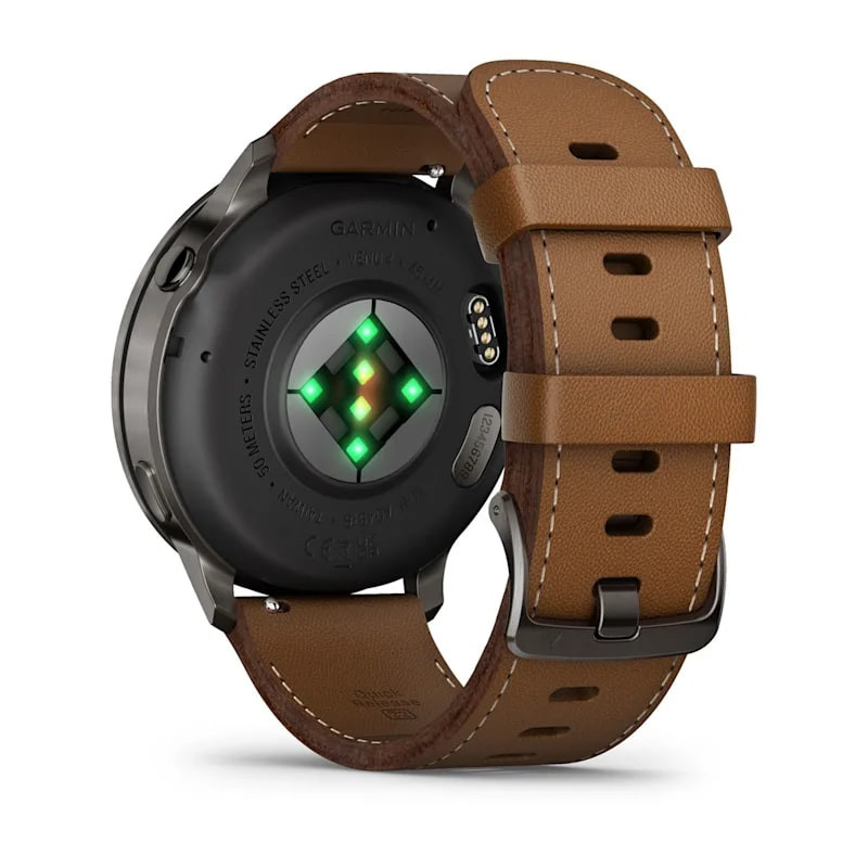 Умные часы Garmin Venu 4 45mm Slate with Black Silicone Band and Brown Leather Band (010-03014-03)