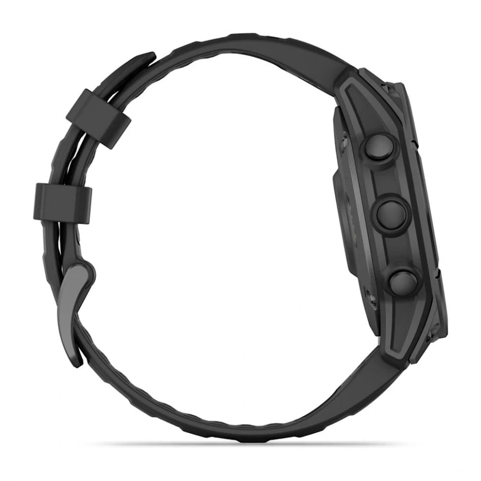Умные часы Garmin Fenix E 47mm AMOLED Slate Gray Steel with Black Silicone Band (010-03025-03)