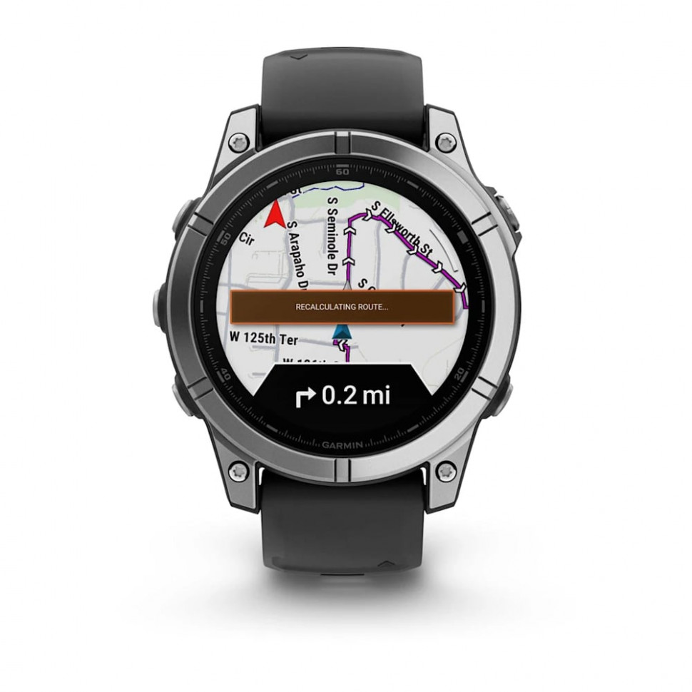 Умные часы Garmin Fenix E 47mm AMOLED Stainless Steel with Black Silicone Band (010-03025-02)