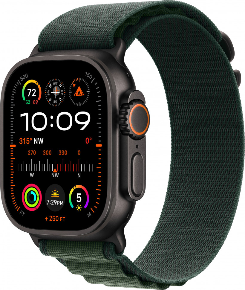 Умные часы Apple Watch Ultra 2 2024 49mm Black Titanium Case with Dark Green Alpine Loop (S)