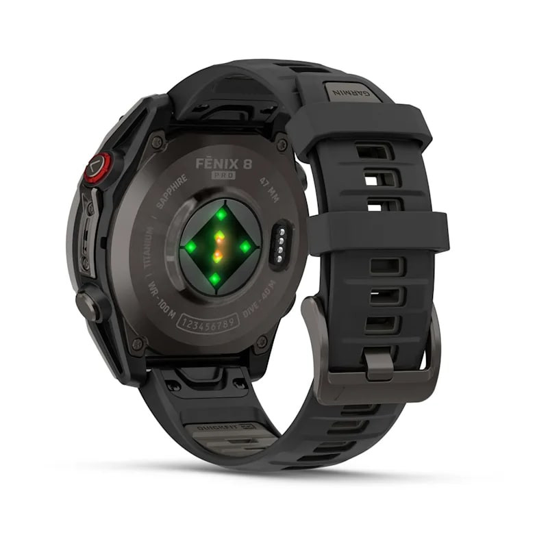 Умные часы Garmin Fenix 8 Pro 47mm AMOLED Sapphire Carbon Gray DLC Titanium with Black/Pebble Gray Silicone Band (010-03198-00)