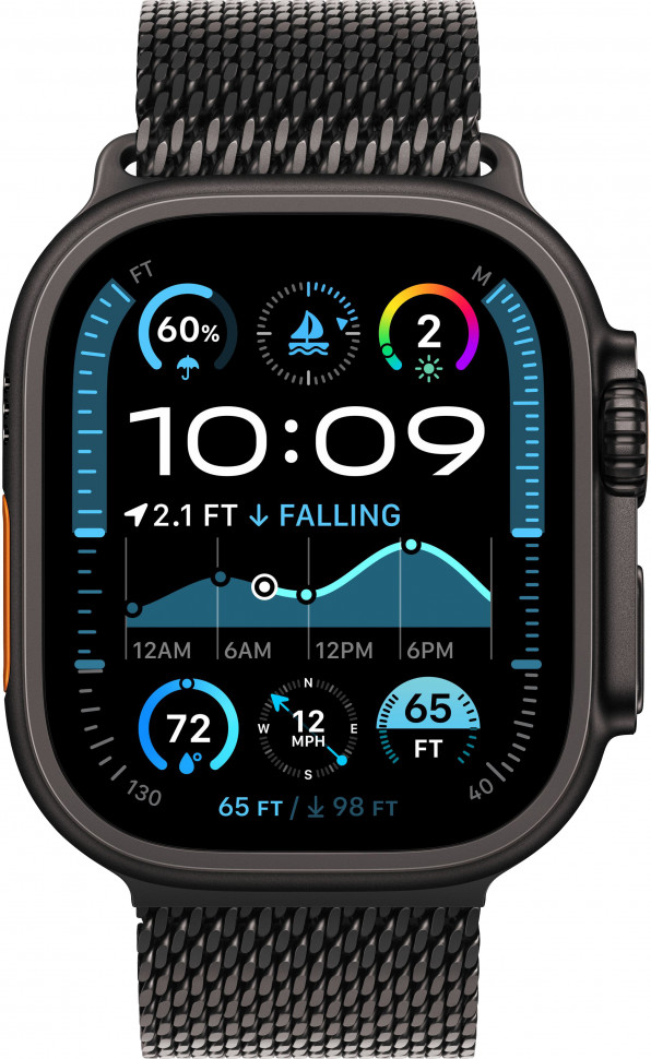 Умные часы Apple Watch Ultra 2 2024 49mm Black Titanium Case with Black Titanium Milanese Loop (S)
