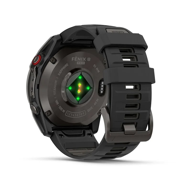 Умные часы Garmin Fenix 8 Pro 51mm AMOLED Sapphire Carbon Gray DLC Titanium with Black/Pebble Gray Silicone Band (010-03199-00)