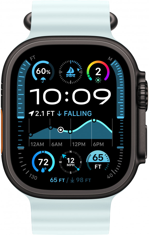 Умные часы Apple Watch Ultra 2 2024 49mm Black Titanium Case with Ice Blue Ocean Band