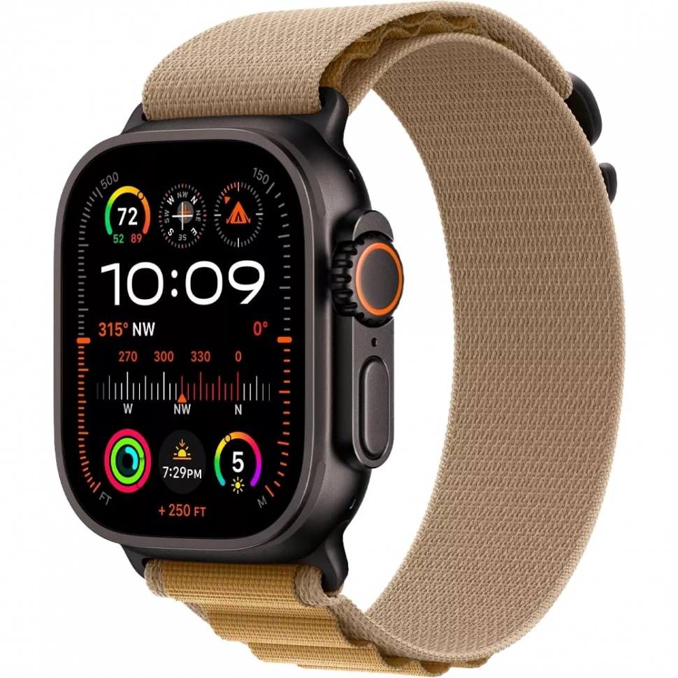 Умные часы Apple Watch Ultra 2 2024 49mm Black Titanium Case with Tan Alpine Loop (M)