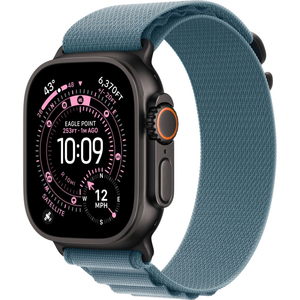 Умные часы Apple Watch Ultra 3 2025 49mm Black Titanium Case with Light Blue Alpine Loop (L)