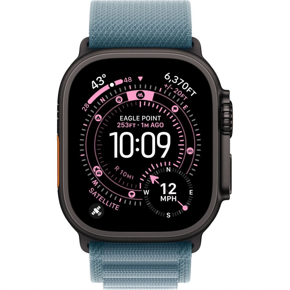 Умные часы Apple Watch Ultra 3 2025 49mm Black Titanium Case with Light Blue Alpine Loop (L)