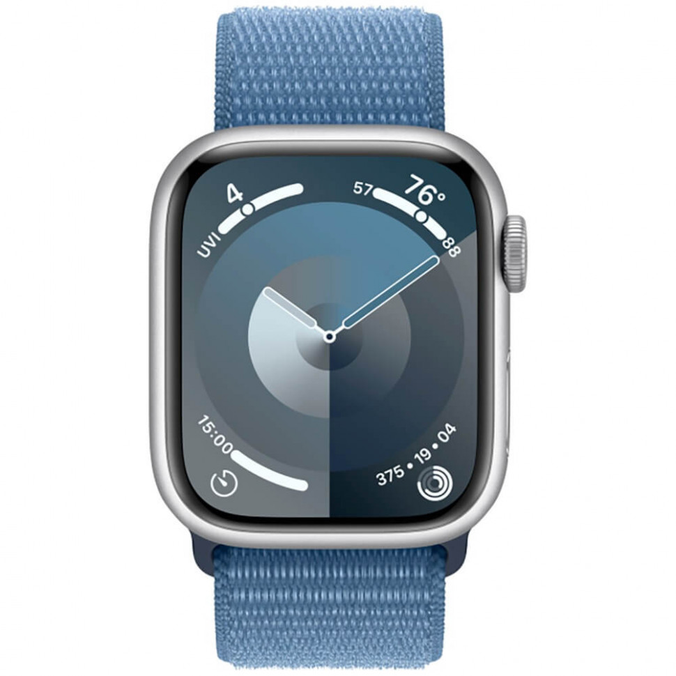 Умные часы Apple Watch Series 9 45mm Silver Aluminum Case with Blue Sport Loop