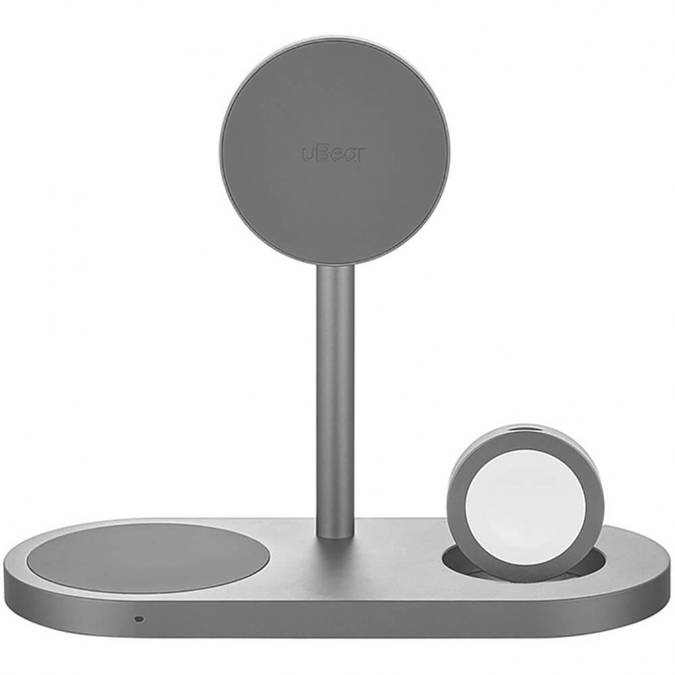 Беспроводное зарядное устройство uBear Stage Ultra 3 в 1 MagSafe Серый