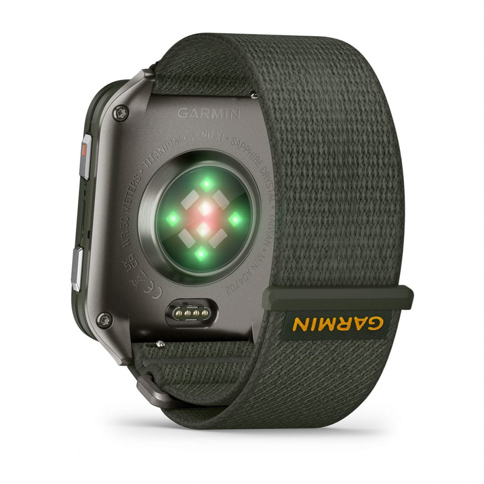 Умные часы Garmin Venu X1 Moss with Titanium Caseback and Moss ComfortFit Nylon Band (010-02980-01)