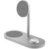 Беспроводное зарядное устройство uBear Stage Pro 3 в 1 MagSafe Серебро