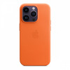 Чехол защитный Apple Leather Case MagSafe для iPhone 14 Pro Orange
