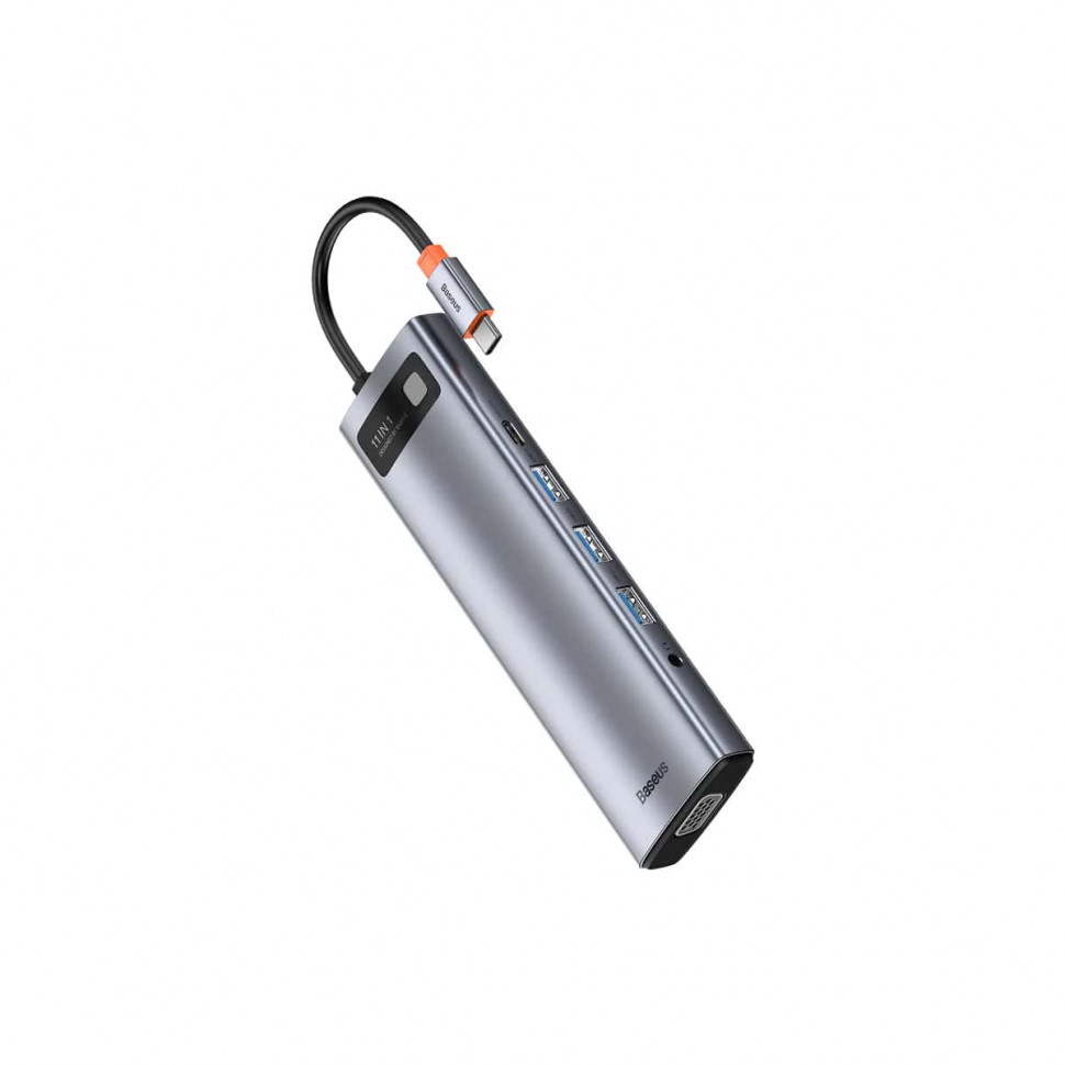 Стыковочная станция Baseus Metal Gleam Series 11 в 1 Multifunctional Type-C HUB Docking Station (CAHUB-CT0G) Серый