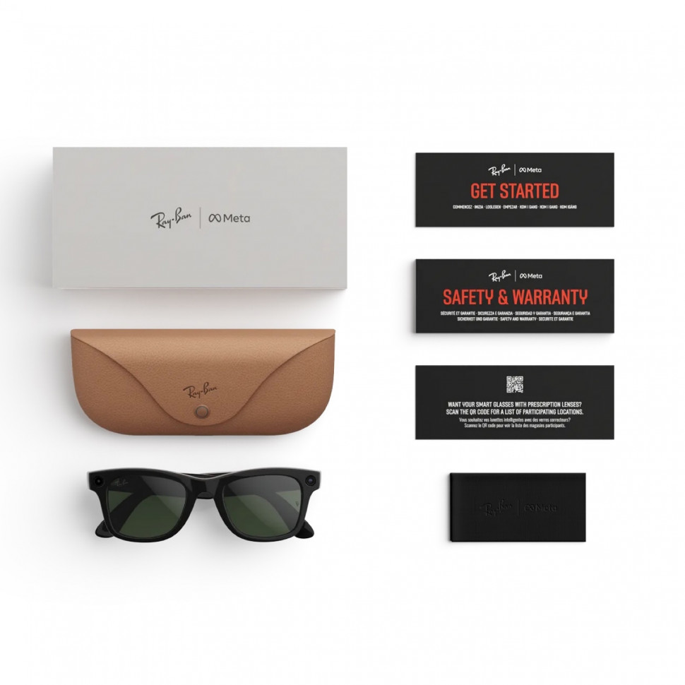 Умные очки Ray-Ban Wayfarer (Gen 2) Shiny Black Clear/Graphite Green Transitions (L)