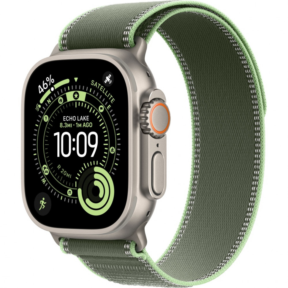 Умные часы Apple Watch Ultra 3 2025 49mm Natural Titanium Case with Green/Neon Trail Loop (S/M)